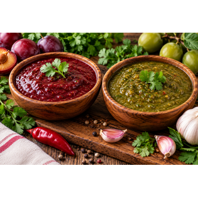 Tkemali Souce - Diese georgische Pflaumensauce heißt Tkemali und ist ein echter Allrounder in der Küche